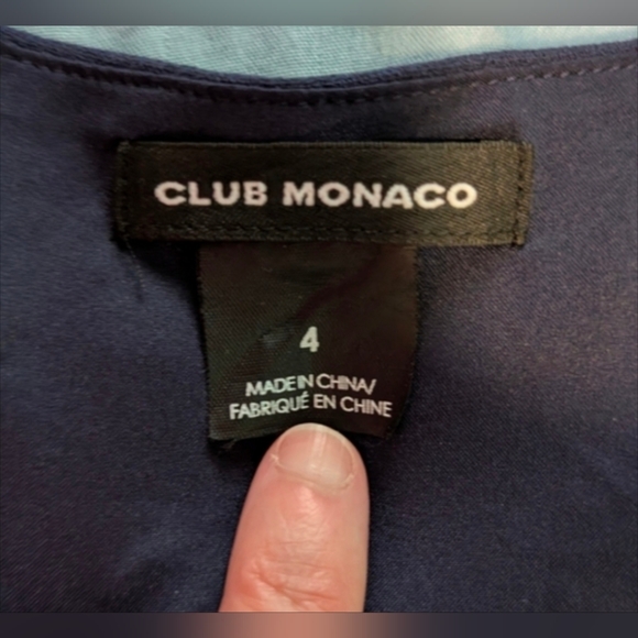 Club Monaco Navy Blue Lace-Up T-shirt Dress - Picture 4 of 8